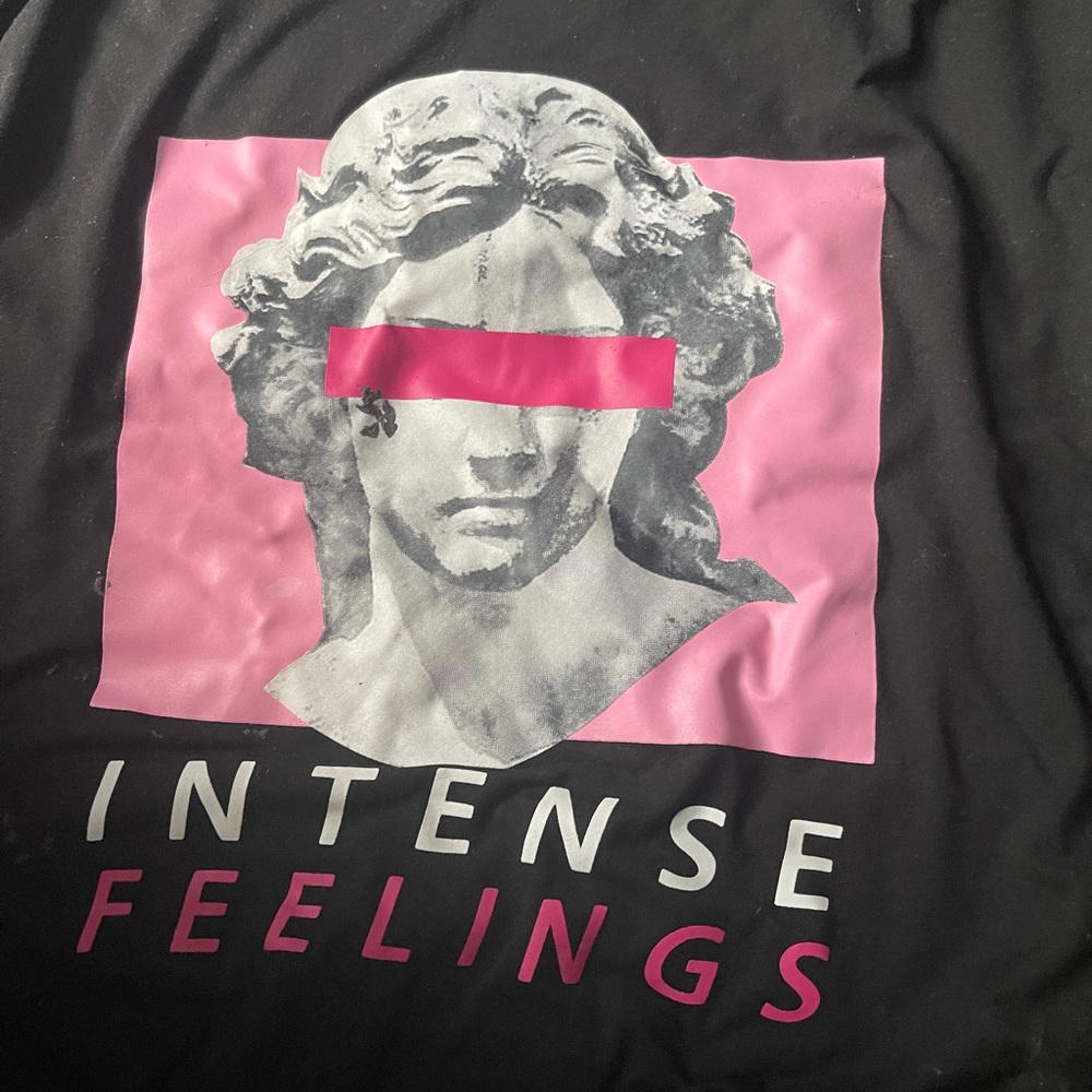 SHEIN Black and Pink Graphic Tee